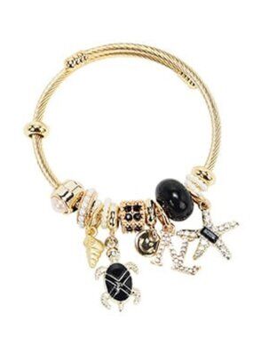 JUST IN 🔥 LIMITED Nicole Lee USA Gold Ocean Charm Cable Bracelet